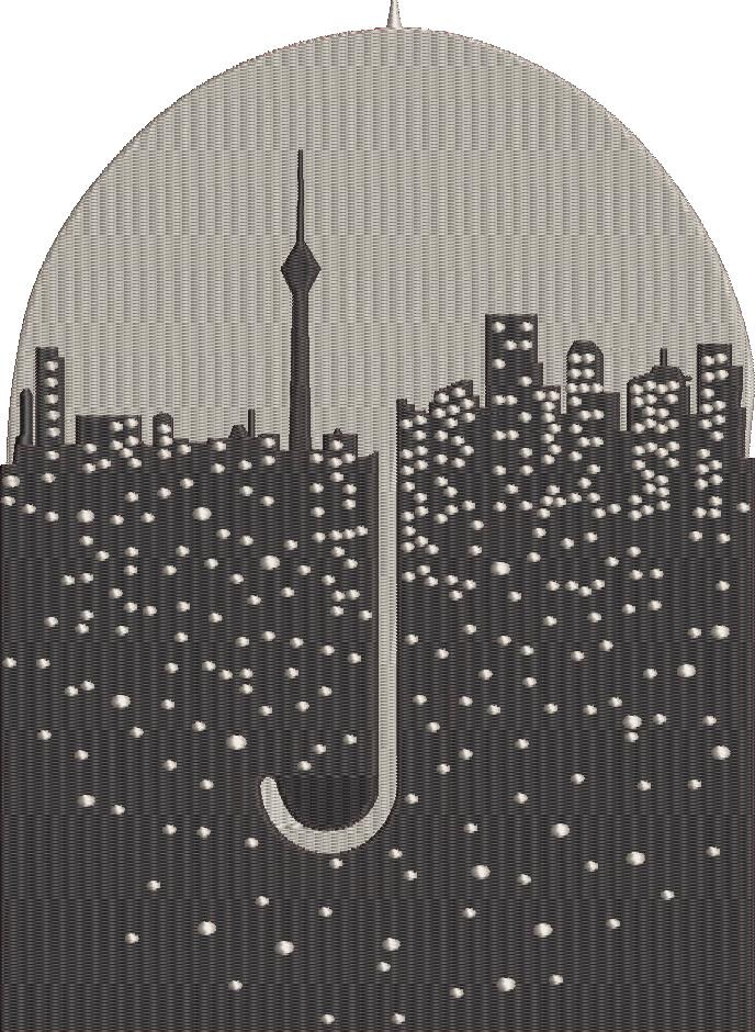 City Nightscape Umbrella Art